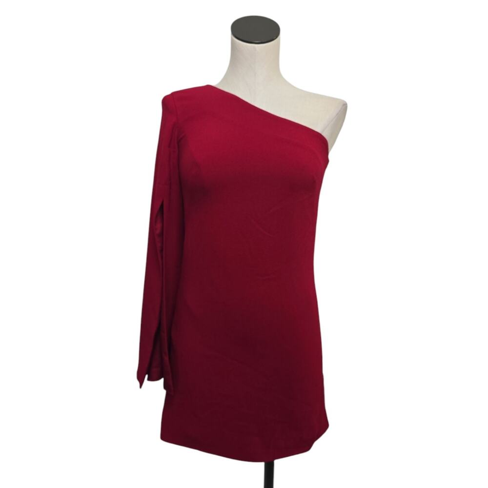 NWOT‎ Dress the Population Red Heidi One Shoulder Dress Womens Size XS